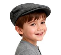 mintgreen Little Boy Herringbone Flat Cap,Black, 4-5 Years, 54