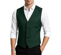 mintgreen Waistcoats for Men Formal Single Breasted Slim Fit V-Neck Solid Color Weddings Suit Vest