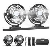 Minthouz 12000mAh USB Desk Fan, 5.5" Magnetic Cruise Ship Approved Fan, 3 Speeds, LED Lantern, Max 36 Hrs, 360° Rotatable USB Rechargeable Fan for Golf Cart Desk Outdoor Travel Camping 2xUpgraded