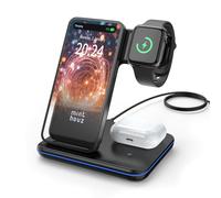 Minthouz 3 in 1 Wireless Charger with 18W Adapter, Fast Wireless Charging Station for Multiple Devices Apple Watch S8/7, AirPods 3/Pro, Wireless Charger Stand Compatible with iPhone 17/16/15/14/13/12
