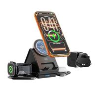 Minthouz 3 in 1 Wireless Charging Station for iPhone,15W Qi2 Phone and Watch Charger Stand,Wireless Charger for Multiple Devices iPhone 17/16/15/14/13 Series,AirPods/Apple Watch (35W Adapter Included)