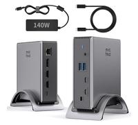 Minthouz Docking Station with Power Adaptor PD125W,8K@30Hz/4K@144Hz (Single) Dual HDMI+DP,Ethernet,USB-C 10G/USB-A 5G,Audio/Mic Laptop Docking Station for HP/Dell/Lenovo/Asus/Acer/Mac (Dual HDMI)