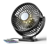 Minthouz Magnetic Fan with 12000mAh Rechargeable Battery, USB Desk Fan with 3 Speeds, LED Lantern, Timer, 360° Rotatable Cruise Fan Suitable for Yamaha EZGO Club Golf Cart Camping Travel 1 Pack