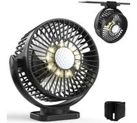 Minthouz Magnetic Golf Cart Fan with 12000mAh Rechargeable Battery, USB Desk Fan with 3 Speeds, LED Lantern, Magnetic Base, Cruise Fan Suitable for Yamaha EZGO Club Car Golf Camping Travel 1 Pack