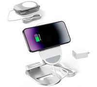 Minthouz Qi2 Magnetic Wireless Charger Foldable Stand,15W Fast Charging Station,2-in-1 Charger Stand for Magsafe,Magnetic Charger Dock for iPhone 17/16/15/14/13 Series,AirPods 4/3/Pro/Pro 2