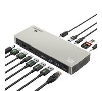 Minthouz Thunderbolt 4 Dock for HP Lenovo Dell Mac,Thunderbolt 4 Docking Station with 8K Dual HDMI,160W DC In,7*USB Port,2.5G Ethernet for Laptop/Tablet/Phone
