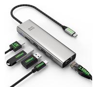 Minthouz USB C Hub for Dell HP Lenovo，6 in 1 Multiport Adapter,USB C to HDMI with 4K@144Hz,100W PD Charging,2.5G Ethernet,2*USB-A&USB-C 10G Port USB Hub for Windows 7/8/10/11,Mac 0S 10.8 or Later