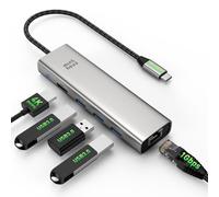 Minthouz USB C Hub for Dell HP Lenovo，6 in 1 Multiport Adapter,USB C to HDMI with 4K@60Hz,100W PD Charging,1G Ethernet,3*USB-A10G Port USB Hub for Windows 7/8/10/11,Mac 0S 10.8 or Later