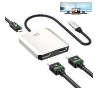 Minthouz USB C to Dual HDMI Adapter, Splitter for Dual Monitors 4k@60hz with 95W PD, HDMI Laptop Display Extender for MacBook, iPad,Chromebook Pixel, Lenovo, Surface, Dell(MST For Windows Only)