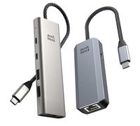 Minthouz USB C to Ethernet Adapter, 5Gbps RJ45 Gigabit LAN Adaptor + 5 in 1 USB C Hub, 125W PD, HDMI 4K@60Hz for Mac Dell HP iPad iPhone Windows