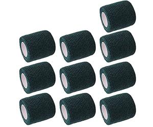 Mintice 10 Rolls Self Adhesive Cohesive Wrap Bandages Elastic First Aid Tape Adherent Dark Green for Wrist Ankle Sport 2 Inch X 5 Yards