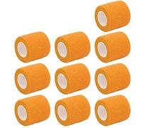Mintice 10 Rolls Self Adhesive Cohesive Wrap Bandages Elastic First Aid Tape Adherent Orange for Wrist Ankle Sport 2 Inch X 5 Yards