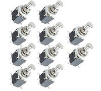 Mintice 10 X 6Pins DPDT Momentary Stomp Foot Switch for Guitar AC 250V/2A 125V/4A True Bypass Metal
