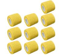 Mintice 10 X Self Adhesive Cohesive Wrap Bandages Strong Elastic First Aid Tape Yellow Color for Wrist Ankle Sport 4.5mx5cm