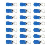 Mintice 100 X Blue 5/16" Inch Copper Ring Butt Insulated Terminals Connectors 14-16 Gauge AWG Crimp Wire Electrical Cable Crimp M8