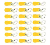 Mintice 100 X Yellow 1/4" Inch Copper Ring Butt Insulated Terminal Connectors 10-12 Gauge AWG Crimp Wire Electrical Cable Crimp M6