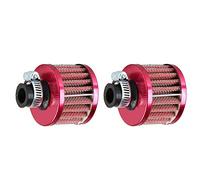 Mintice 2 X 12mm Mini Red Auto Air Filter Car Cone Cold Air Intake Filter | Universal Motor Turbo Vent Clean Vehicle Motorcycle Engine Air Filter Cleaner Replacement