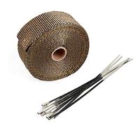 Mintice 5 cm x 5 m Roll of Fiberglass Lava Titanium Racing Exhaust Pipe Wrap Tape 6 Ties Car