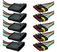 Mintice™ 5 X 6 Pin Way Car Auto Waterproof Electrical Connector Plug Socket Kit with Wire AWG Gauge Marine