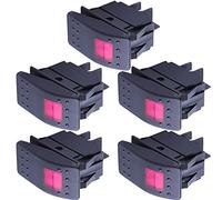 Mintice™ 5 X Car Marine Offroad Vehicle Red LED Light Lamp Button Toggle Switch Dash 4Pin