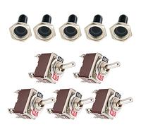 Mintice™ 5 X Heavy Duty 20A 125V 15A 250V DPST 4 Terminal Pin ON/OFF Rocker Toggle Switch Metal Waterproof Cap Boot Knob