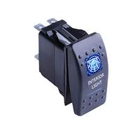 Mintice Car 12V 20A Blue LED Light Rocker Toggle Switch Interior Light | Vehicle Auto Marine Boat 24V 10A Illuminated Push Button Switch ON OFF Waterproof