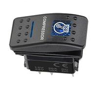 Mintice™ Car Vehicle 12V 20A Blue LED Light Rocker Toggle Switch 5Pin Compressor Light