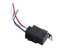 Mintice Car Vehicle Motor Heavy Duty 12V 40A SPST Relay Socket Plug 4Pin 4 Wire Waterproof Kit Iron Back
