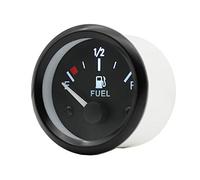 Mintice Universal Car Automotive 2" 52mm Pointer Fuel Level Gauge Meter Kit Tank Level Indicator Float Sensor White Light E 1/2 F Pointer 12V