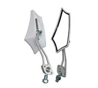 Mintice White Universal Motorcycle Motorbike Bike 8 / 10mm Rear View Side Mirror Scooter