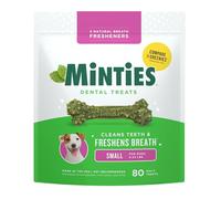 Minties Dental Chews for Dogs, 80 Count, Vet-Recommended Mint-Flavored Dental Treats for Tiny/Small Dogs 5-24 lbs, Dental Bones Clean Teeth, Fight Bad Breath, and Removes Plaque and Tartar
