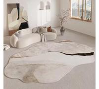 MINTIFNT Art Living Room Large Carpet Irregular Bedroom Bedside Decorative Carpets Abstract Cream Style Comfortable Non-slip Rug 80x120cm