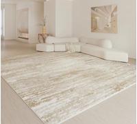 MINTIFNT Cream Minimalist Striped Carpet Beige Large Area Living Room Carpets Comfortable Soft Bedroom Rug Balcony Rug 160x200cm