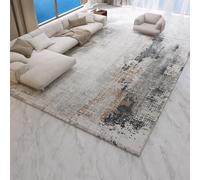 MINTIFNT Living Room Carpet Short Pile Area Rug Bedroom Modern Abstract Floor Mat Machine Washable Black Grey Charcoal Non Slip 160x230cm