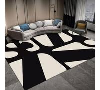 MINTIFNT Minimalist Modern Black White Rugs for Living Room Large Bedroom Area Carpet Lounge Rug Decoration Plush Carpets Non-slip Mat 160x230cm