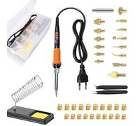 Mintion Threaded Insert Soldering Iron Kit for 3D Print, Heat Set Insert | 90W Power, 180-480℃ Digital Temp Control, 8 PCS M2-M8 Brass Tips, Includes 30*M3 Inserts & Case