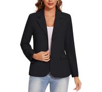 MINTLIMIT Black Jackets Long Sleeve Three Button Closure Blazer Flap Pockets for Business Meetings (Black XL)