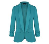 MINTLIMIT Classic Women's Blazer with Shawl Collar and Flap Pockets for Casual Office Wear（Cobalt Green XL）