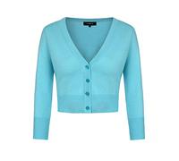 MINTLIMIT Ladies Cardigan Vintage 50s Knitting Dress Coat Bolero Shrug for Women Bright Blue S