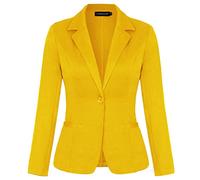 MINTLIMIT Lapel Suit for Women Shawl Collar Blazer Long Sleeve Loose,Yellow,XXL