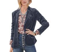 MINTLIMIT Velvet Blazer Coat for Women Casual Work Office Notched Lapel Long Sleeve Blazer Business Casual Outfits for Work(Dark Grey,S)
