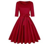 MINTLIMIT Women's 1950s Sweetheart Vintage Dresses Audrey Hepburn Style Party Dresses,3/4 Sleeve_I,Large