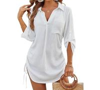 MINTLIMIT Womens Beach Cover Up Drawstring Swimsuit Cover Up Shirt Long Sleeve Bikini Beachwear Bathing Suit with Pocket 2025