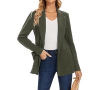 MINTLIMIT Womens Blazer Notched Lapel Classic Suit Jacket Polished Tops Coat Outerwear Patch Pockets (Army Green XXL)