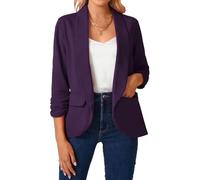 MINTLIMIT Womens Casual Long Sleeve Open Front BlazerSuit Office Work Jacket,VT-Purple,S
