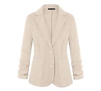 MINTLIMIT Womens Casual Work Office Blazer Boyfriend Jacket with Pockets (Beige M)