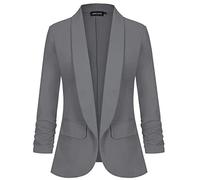 MINTLIMIT Women's Elegant Blazer Jacket Shawl Collar Work Office Suit Jacket GY-Dark Grey S