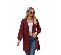 MINTLIMIT Women's Oversized Cardigans Soft Knit Long Sleeve Cable Loose Open Front Knit Sweater Cardigan Burgundy