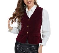 MINTLIMIT Women's Waistcoat Steampunk Vest Vintage 2025 Sleeveless Button Down V-Neck Velvet Suit Vests Tops