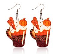 Mintolex 2024 Fall Thanksgiving Earrings for Women Statement Maple Leaf Pumpkin Hens Turkey Dangle Earrings Fun Acrylic Wood Drop Earrings Trendy Countryside Style Holiday Party Autumn Jewelry Gifts